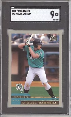 Miguel Cabrera Sgc 9 2000 Topps Traded Baseball #t40 Rookie Marlins Rc 6024 • $0.99