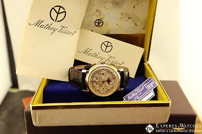 Vintage Serviced 50s Mathey Tissot Chronograph Valjoux 88 Day Date MoonPhase 14K • $8499.99