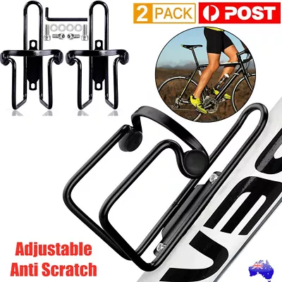 2x Aluminum Alloy Water Bottle Holder MTB Bike Bicycle Cycling Drink Rack Cage • $11.55
