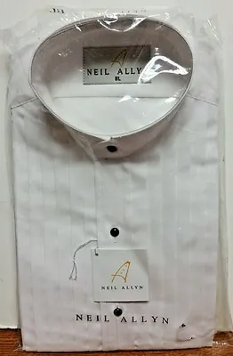 $10 • Buy New NEIL ALLYN White Mandarin Collar Pleated Tuxedo Shirt Ring Bearer Boys Large