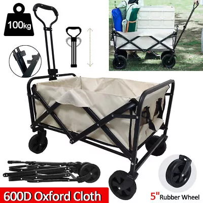 5   Folding Beach Trolley Wagon Cart Garden Outdoor Picnic Camping Shopping • $56.99