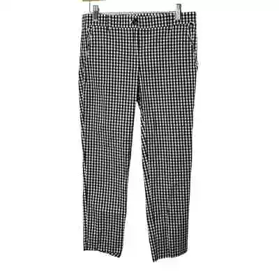 Ann Taylor Black & White Checkered Print Cropped Pants Women's Size 0 • £17.36