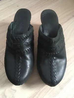 £49.99 • Buy Ugg Australia Black Leather Clogs Ladies Size U.K. 7.5