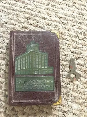 Vtg Aid Assoc For Lutherans Appleton Wi Book-shaped Coin Bank Safe With Key • $50