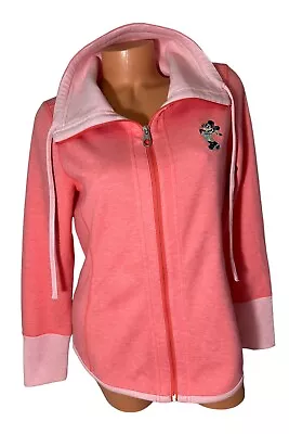 Tommy Bahama Minnie Mouse Cowl Knit Full Zip Coral Long Sleeve Sweater Small • $36