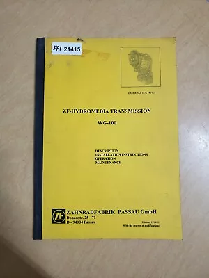 Zahnradfabrik ZF-Hydromedia Transmission WG-100 Operation Manual • $39.16