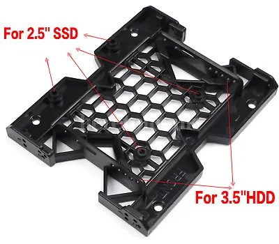 5.25  To 3.5  2.5  Mounting Cooling Fan SSD HDD Adapter Bracket Black Tray Caddy • £4.79