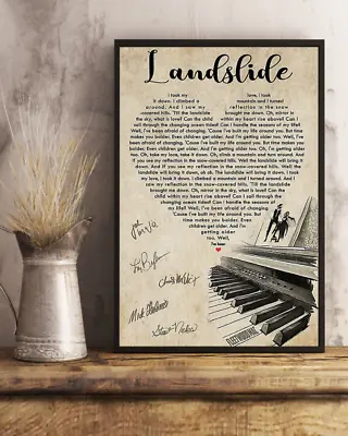 Piano Landslide Fleetwood Mac Lyrics Signed From Rock Band Gifts Poster Unframed • $21.99