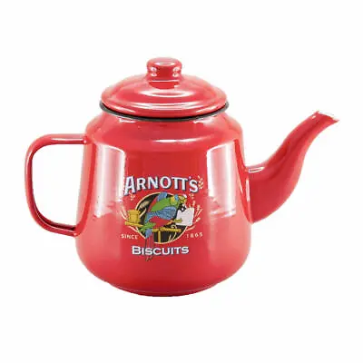 Country Vintage Style Enamel Red Arnotts Teapot 1.4 Litre • £34.44