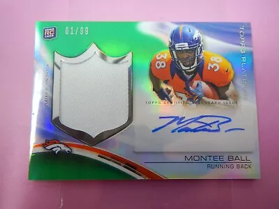2013 Topps Platinum Refractor Patch 1 / 99 Montee Ball #ARP-MBA Rookie RC Auto • $7.99