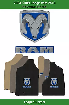 Lloyd Loop Front Mats For '03-09 Ram 2500 W/Ram Head W/Silver On Blue Ram • $160.99