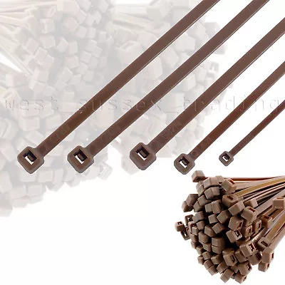 Brown Cable Ties. Small Medium & Large Size Zip Tie Wraps. Ideal For Garden • £2.99