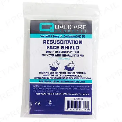 5x CPR RESUSCITATION FACE MASK SHIELD Mouth-Mouth Emergency First Aid Refill UK • £4.07