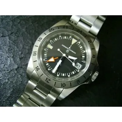 Chronotac Xplorer 2 Oyster GMT Master Orange Hand Automatic Watch McQueen 1655 • $149