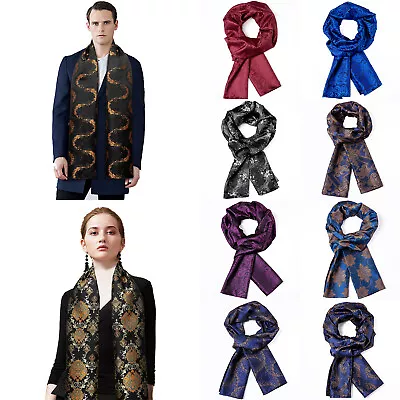£13 • Buy UK Mens Geometric Novelty Unisex Silk Scarf Mens Neck Scarves Stain Women Shawl