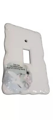 Vintage Ceramic Porcelain Single Light Switch Cover Plate TRUE FRIEND A BLESSING • $9.99