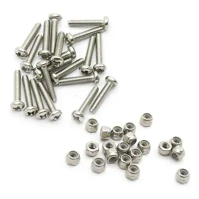 20pcs M2x10mm Machine Screw With 20pcs M2 Nylon Locking Nut Stainless • $3.99