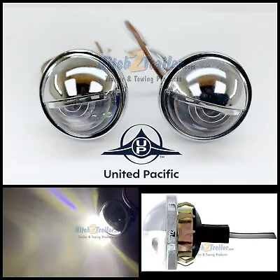 Pair 4 LED License Plate Light 1-1/2  Round For Hot Rods Trucks Cars RV • $18.99