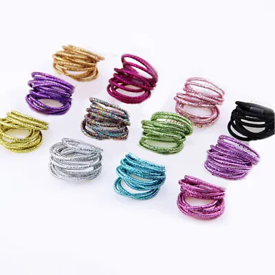 10Pcs Glitter Kids Elastic Tiny Hair Tie Rubber Band Rope Ring Ponytail Holder • $1