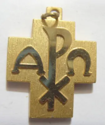 Vintage Catholic Religious Vatican Holy Year 2000 Golden Cross Pendant 52820 • $9.99