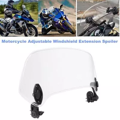 Adjustable Clip On Motorcycle Windshield Windscreen Extension Spoiler Deflector • $57.99