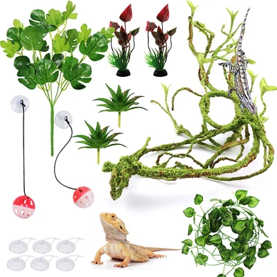 $27.42 • Buy Bearded Dragon Accessories, Reptile Plants, Terrarium Hanging Plant Vines, Beard