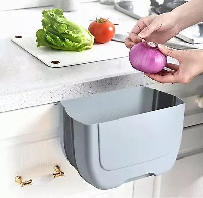 Hanging Folding Mini Trash Can For Kitchen Cabinet Door Small Collapsible Gar... • $18.28