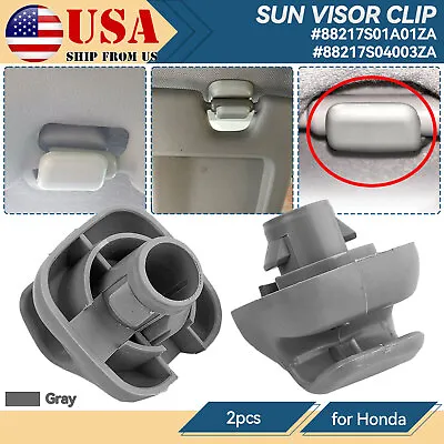 2x Sun Visor Shade Holder Clip Retainer Gray 88217S04003ZA For Honda Civic CR-V • $7.89