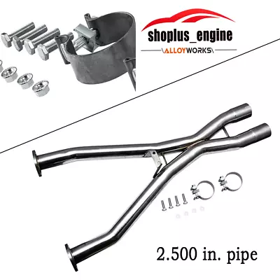 Dual 2.5  X-Pipe Manifolds Kit For 1997-2004 Chevrolet Corvette C5 Z06 5.7L V8 • $173.99