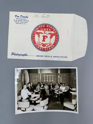 1963 S.S. UNITES STATES Lines STEAMSHIP Passenger PHOTO Souvenir • $18.50