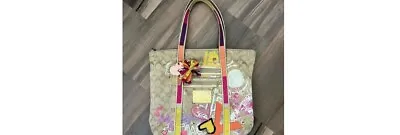 RARE Coach Poppy Graffiti Glam Hearts Tote Glam Satchel 14537 • $148