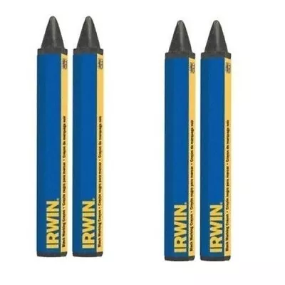 (4) Pack Irwin STRAIT-LINE 666042 Black Marking Construction Lumber Crayon • $10.99