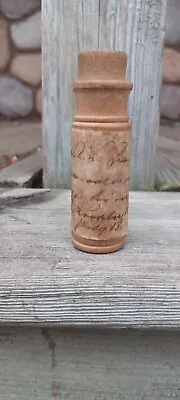 Antique Wooden Pill Container With Cork Handwritten Label • $20