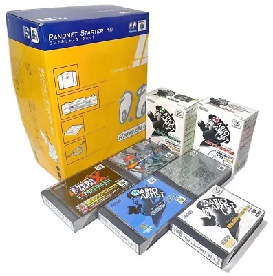 Nintendo 64DD N64 Landonet Starter Kit Box Disk Drive Excellent W/ 7 Software • $3912