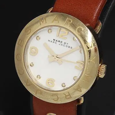 Mark By Marc Jacobs Quartz Mini Amy MBM8575 Ladies Used Watch Gold White Dial • $122.52