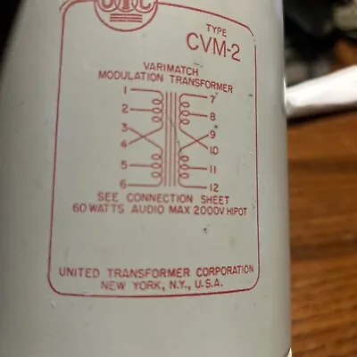 Utc Cvm 2 Modulation Transformer Nice Used • $75