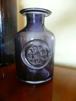 £13.45 • Buy A Dartington Glass Bottle Vase Flower Sunflower In Amethyst Purple Smaller 13 CM