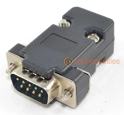 Db9 9 Way D Sub Male Plug Connector With Black Hood/shell (9 Pin) • £2.79