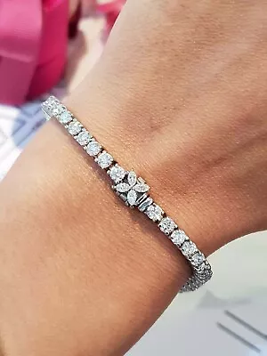 15Ct Round Cut Lab Created Diamond Women's Tennis Bracelet 14K White Gold Finish • $158.99