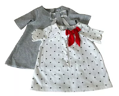 Girls Size 18M (white) And 2T (gray) Toddler  Formal T-shirt Dresses. Total 2 • $4