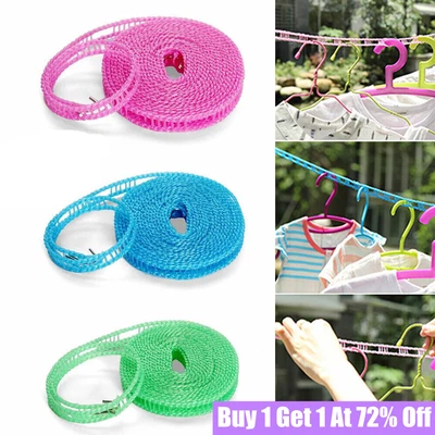 £2.73 • Buy 5-10m Travel Clothes Line Nonslip Clothesline Rope Camping Washing Airer Outdoor