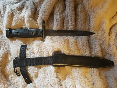 Vintage M7Knife Bayonet Imperial USA + M10 Scabbard Military USMC Tactical NOS • $55