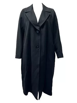 Marina Rinaldi Women's Black Tisbe Wool Coat Size 22W/31 NWT • $166.25