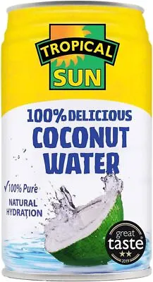 Tropical Sun 100% Natural Coconut Water 330 Ml (Pack Of 12) • £17.98