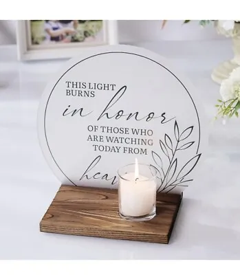 AW BRIDAL Sympathy Gift Memorial Candle Wedding Memorial Sign-missing Wood Stand • $20