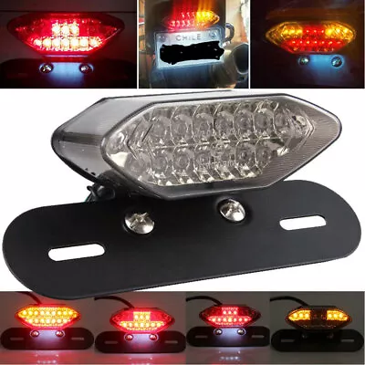 Motorcycle LED Turn Signals Brake Light License Plate Integrated Tail Lights EOA • $12.34