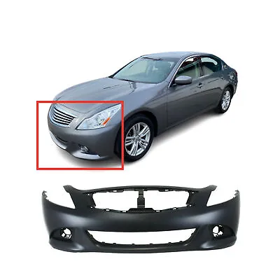 Front Bumper Cover For 2010-2013 Infiniti G37 Sedan Base/Journey W Fog Holes • $176.89