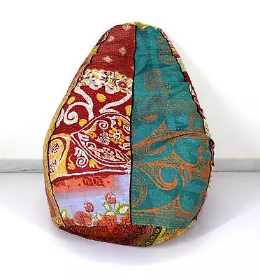 Handmade Sacco Chair Cotton Kantha Bohemian Bean Bag Stool Chair Indian Art • $48.60