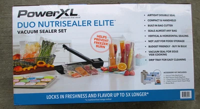$64.95 • Buy NEW! PowerXL Duo NutriSealer Elite, 6-in-1 Vacuum Sealer Machine / Black