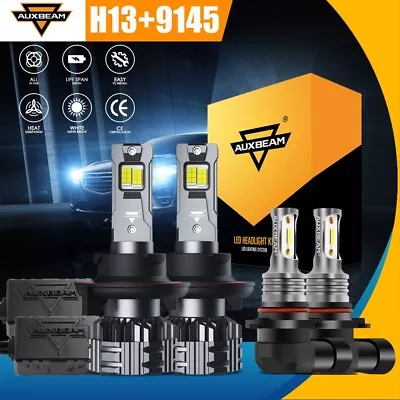 AUXBEAM Canbus LED Headlight Fog Bulbs For Ford F-250 F-350 Super Duty H13 9145 • $82.99